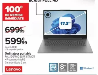 Ordinateur portable Lenovo IDEAPAD SLIM 3 17IWC11