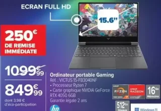 HP Ordinateur portable Gaming Victus 15-FB3040NF
