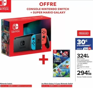 Console Nintendo Switch + Jeu Mario Galaxy 1+2