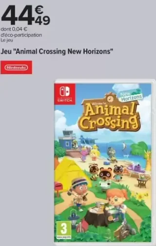 Jeu "Animal Crossing New Horizons" pour Nintendo Switch