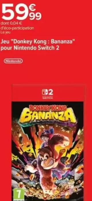 Jeu "Donkey Kong : Bananza" pour Nintendo Switch 2