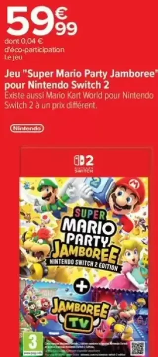 Jeu "Super Mario Party Jamboree" pour Nintendo Switch 2