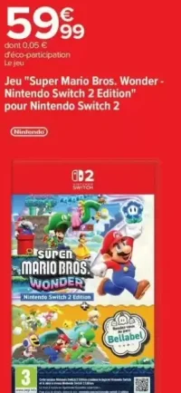 Jeu "Super Mario Bros. Wonder - Nintendo Switch 2 Edition" pour Nintendo Switch 2