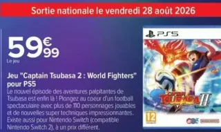 Jeu "Captain Tsubasa 2 : World Fighters" pour PS5