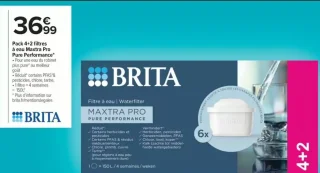 Pack 4+2 filtres à eau Maxtra Pro Pure Performance BRITA