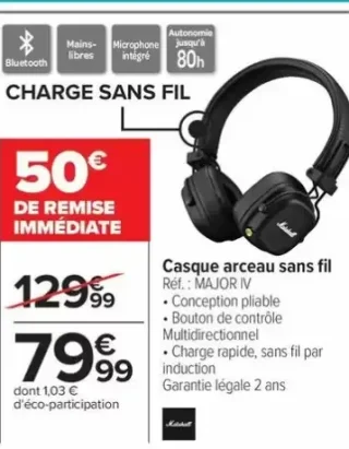 Casque arceau sans fil Marshall MAJOR IV