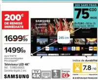 Téléviseur LED 4K* Samsung TU98DU9005