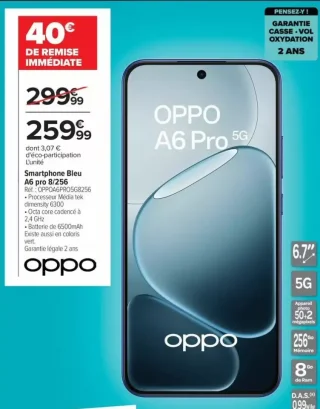 Smartphone Bleu A6 pro 8/256