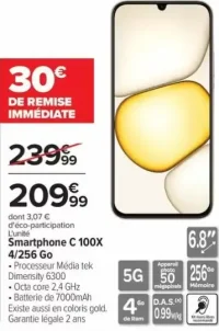 Smartphone C 100X 4/256 Go