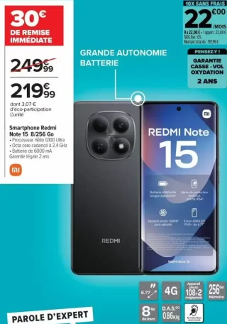 Smartphone Redmi Note 15 8/256 Go