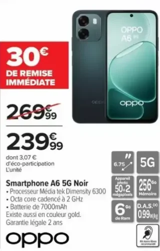Smartphone A6 5G Noir