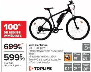 Vélo électrique Toplife E-3300 V2