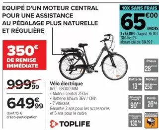 Vélo électrique Toplife E8000 MM