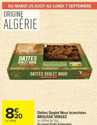 Dattes Deglet Nour branchées BROUSSE VERGEZ