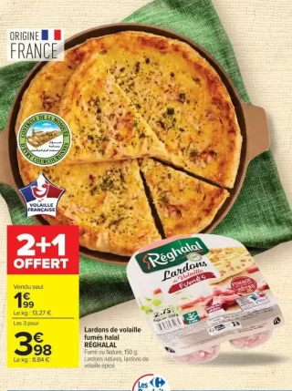 Lardons de volaille fumés halal RÉGHALAL