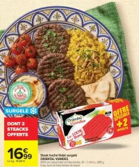 Steak haché Halal surgelé ORIENTAL VIANDES