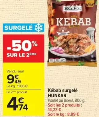 Kebab surgelé HUNKAR