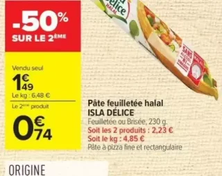 Pâte feuilletée halal ISLA DÉLICE