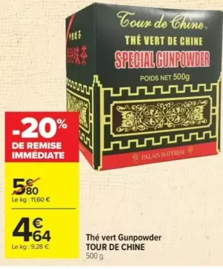 Thé vert Gunpowder TOUR DE CHINE