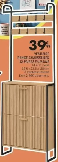 Vestiaire Range-chaussures 12 paires Faustine