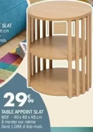 TABLE APPOINT SLAT