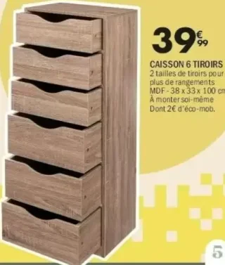 Caisson 6 tiroirs