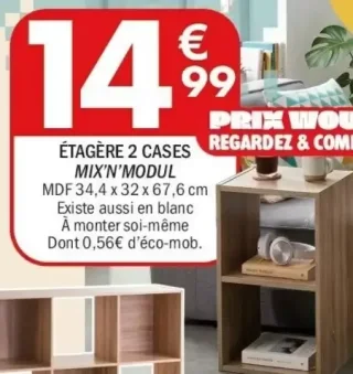 Étagère 2 cases Mix'N'Modul