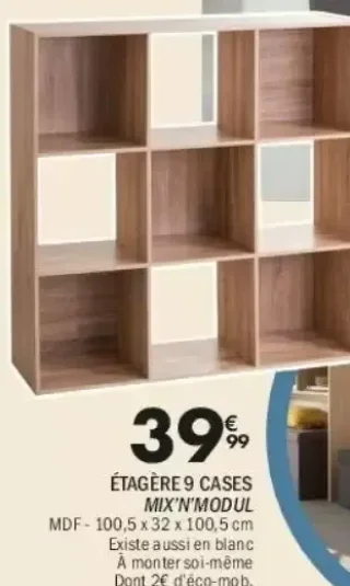 Étagère 9 cases Mix'N'Modul