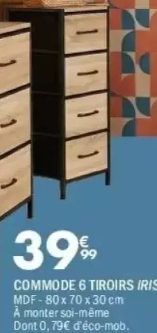 COMMODE 6 TIROIRS IRIS