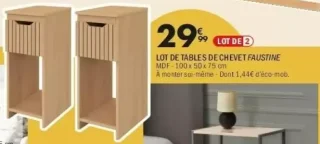 LOT DE TABLES DE CHEVET FAUSTINE