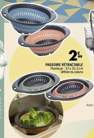 Passoire rétractable
