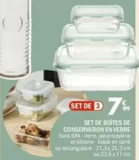 Set de boîtes de conservation en verre