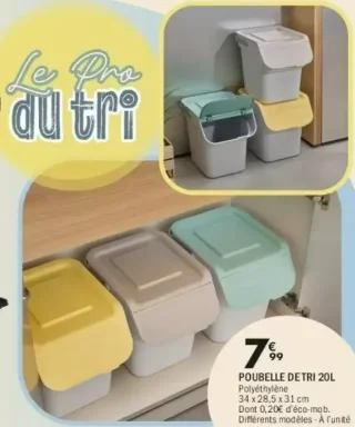Poubelle de tri 20L