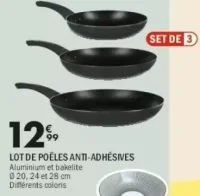 Lot de poêles anti-adhésives