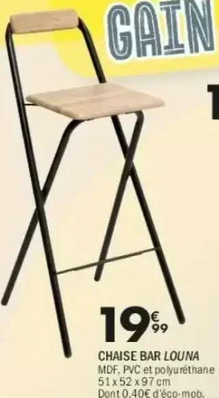 Chaise bar Louna