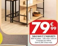 Table bar et 2 tabourets