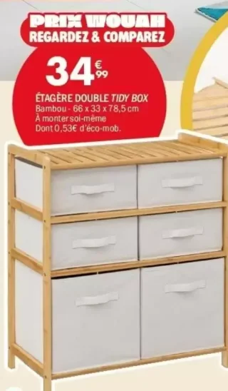 ÉTAGÈRE DOUBLE TIDY BOX