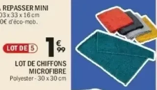 LOT DE CHIFFONS MICROFIBRE
