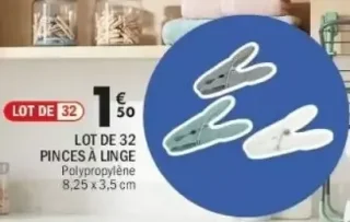 LOT DE 32 PINCES À LINGE
