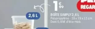 BOÎTE SIMPLY 2,6 L