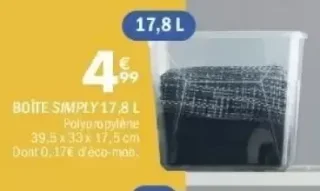 BOÎTE SIMPLY 17,8 L