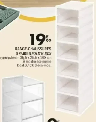 RANGE-CHAUSSURES 6 PAIRES FOLD'N BOX