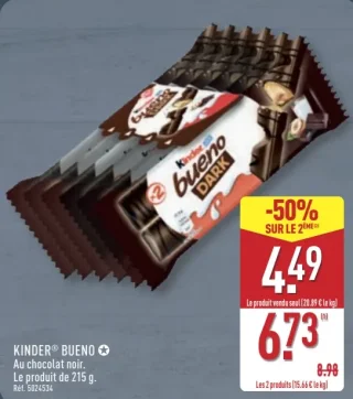 Kinder Bueno Dark Au chocolat noir