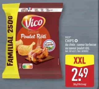 Vico Chips saveur barbecue ou saveur poulet rôti