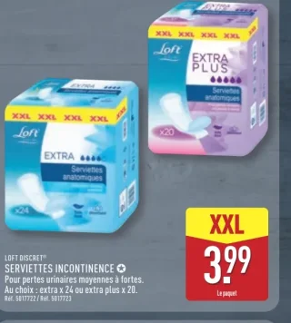 LOFT DISCRET® SERVIETTES INCONTINENCE