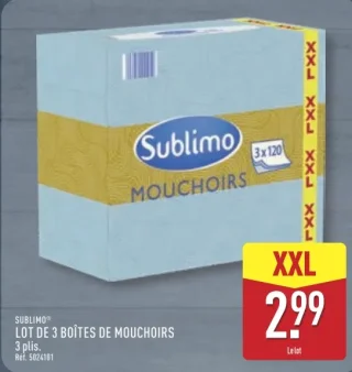 Sublimo Lot de 3 boîtes de mouchoirs