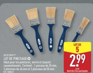 DECO CRAFT® LOT DE PINCEAUX
