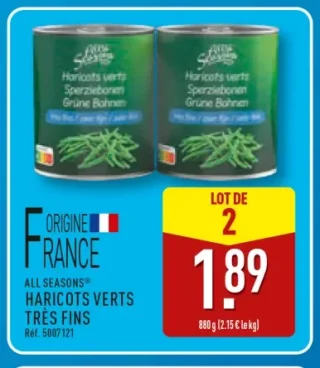 Haricots Verts Très Fins All Seasons
