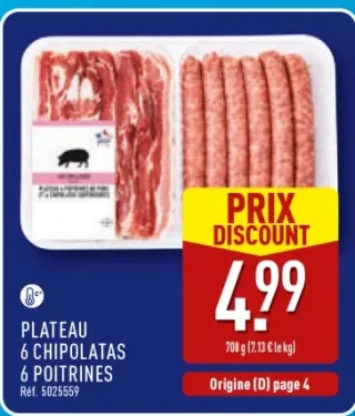 Plateau 6 Chipolatas 6 Poitrines