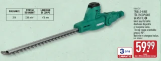 FERREX® TAILLE-HAIE TÉLESCOPIQUE SANS FIL